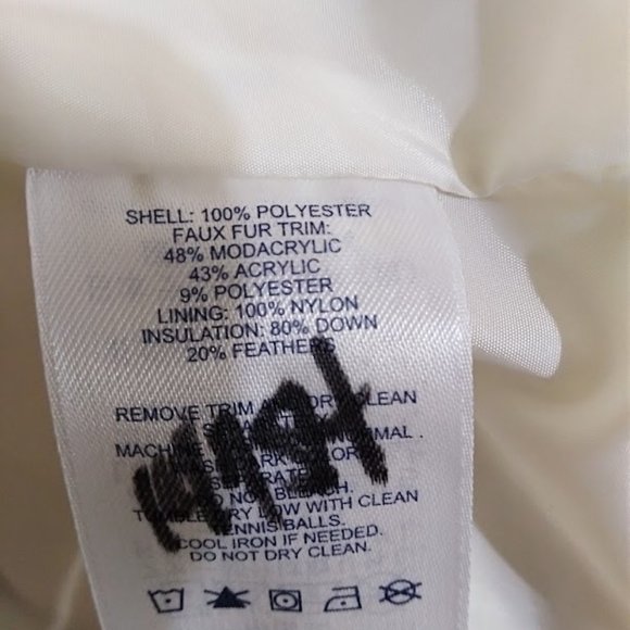 Lands End Cream Color Puffer Ski Coat Size 2P - Picture 6 of 9